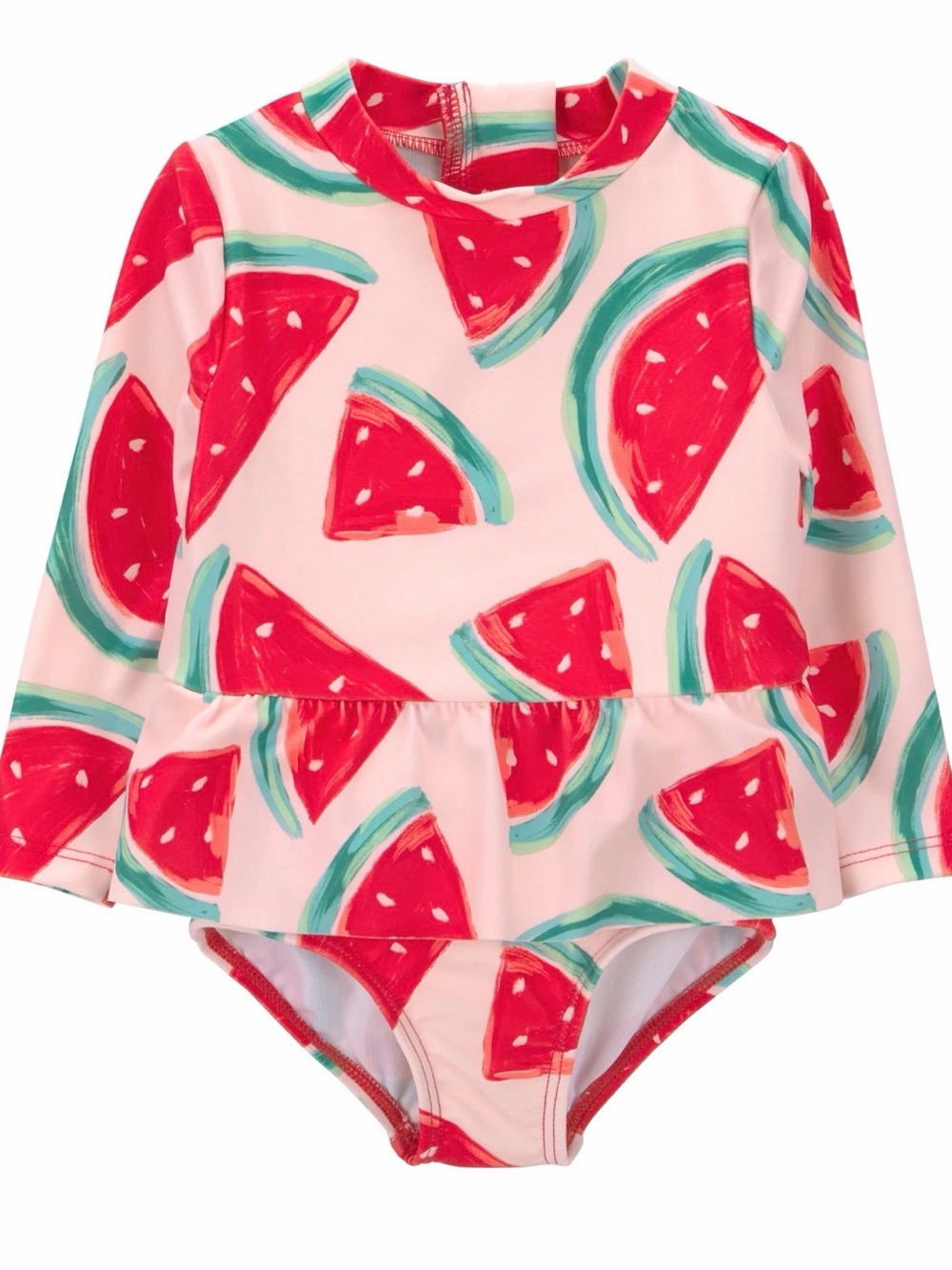 Carters baby girl Long Sleeved Rash guard watermelon swimsuit NWT 3-6m, 6-9m